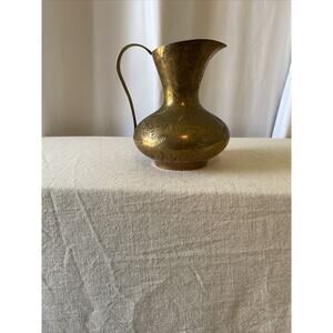 Saran Brass/pewter Pitcher Vase Made In India 491T 5.5” Tall
